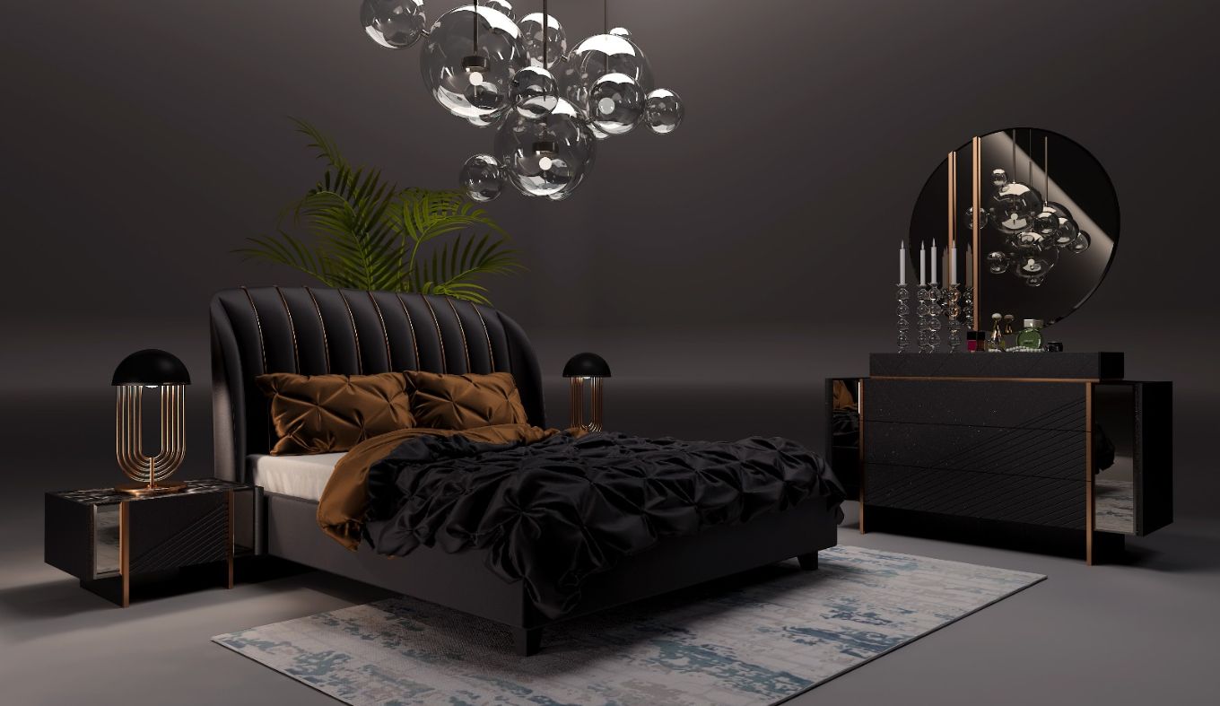 غرفة نوم تركية فاخرة بتصميم مودرن BS10001