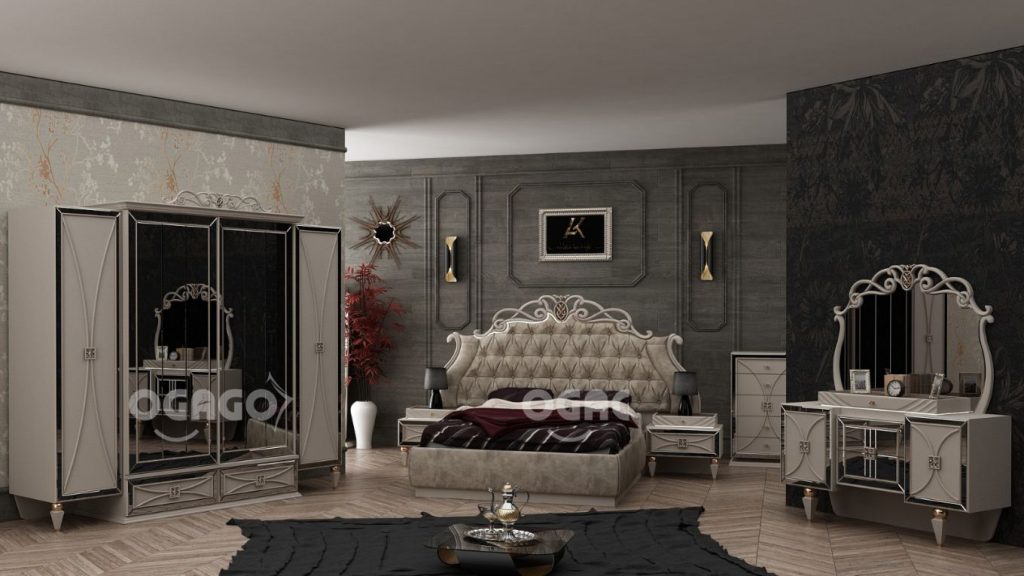 غرفة نوم تركية فاخرة بتصميم مودرن BS10002 متجر أوجاجو غرفة نوم تركية فاخرة بتصميم مودرن BS10002 متجر أوجاجو